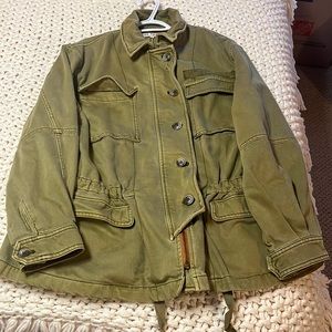Free People Women's Seize The Day Jacket Green, XS, Like New